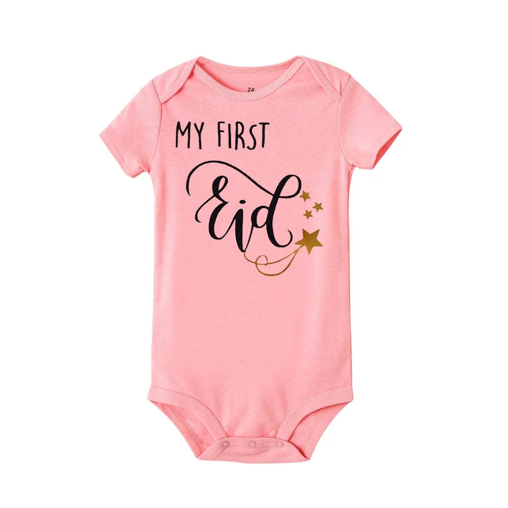 Star Letter Print Kids Romper Fashion