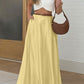 Polyester Satin Draping Yellow Skirt - Enfance-Heureuse