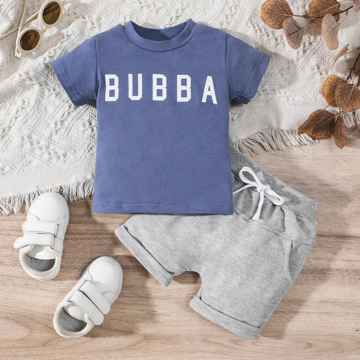 Boys Casual Letter T-shirt Set