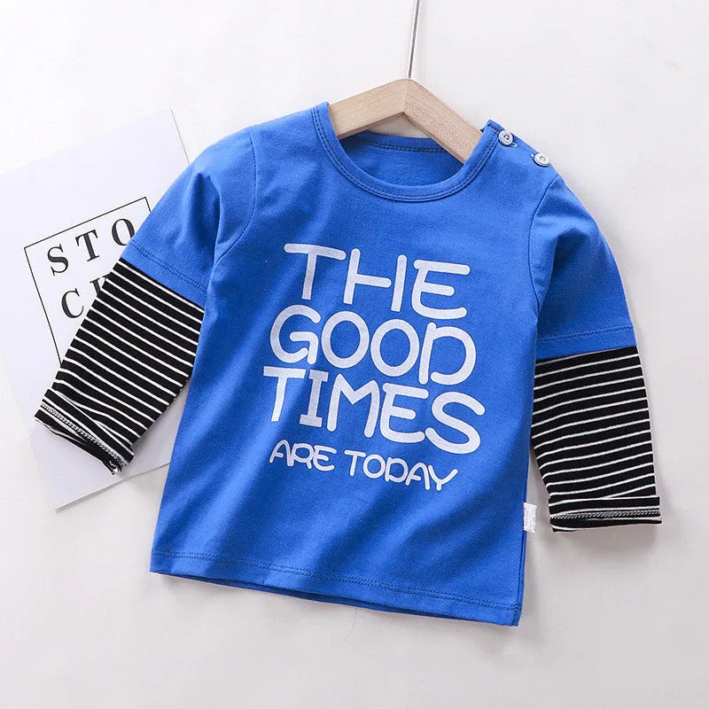 Children's Long-sleeved T-shirt Cotton Single Top