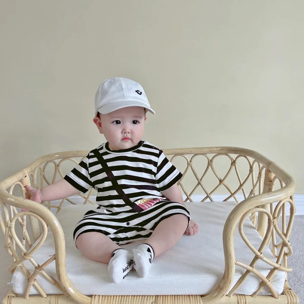 Striped Out Ha Clothing Children's Crawling Suit