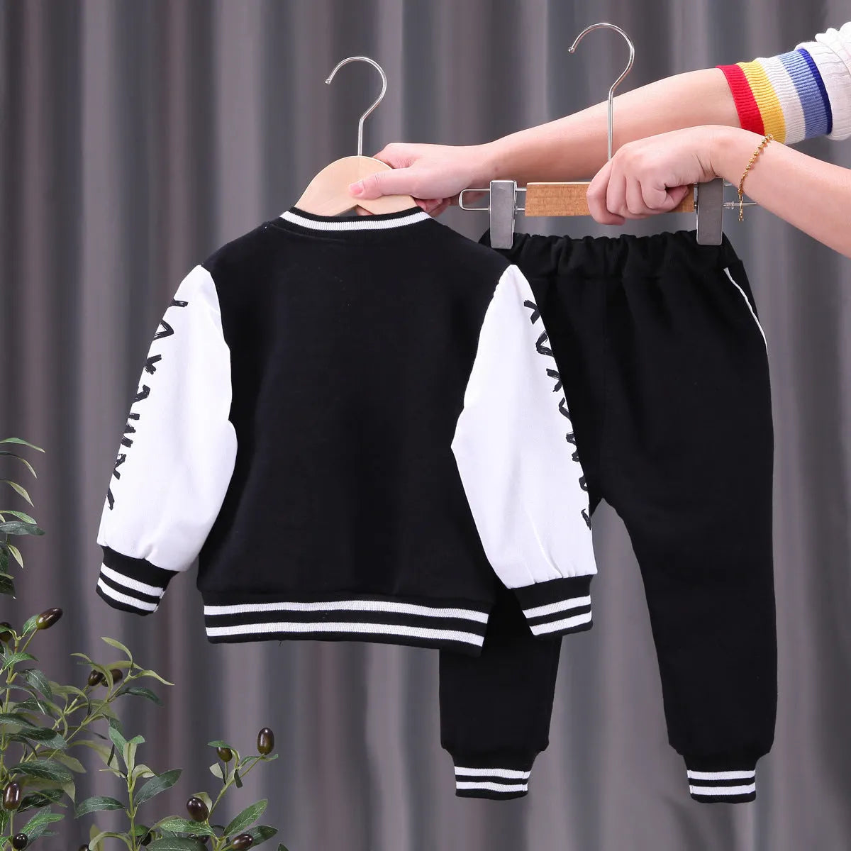 Boys Baseball Jacket Korean Two-piece Set