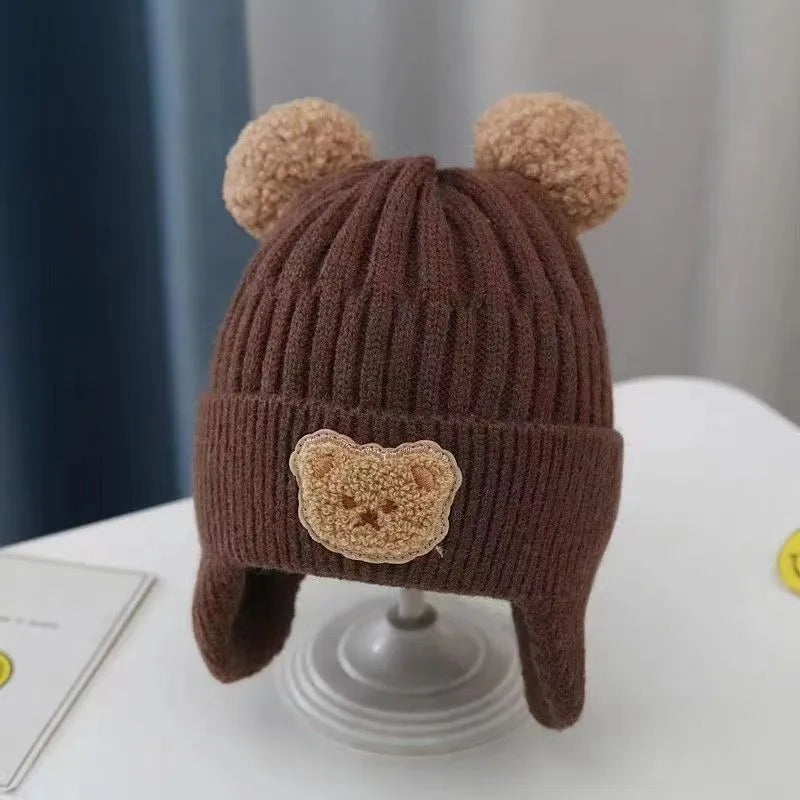 Gorro para niños Otoño e Invierno Gorro con Mangas para niñas Estilo Coreano