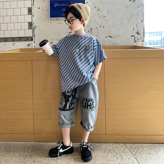 Children's Handsome Children's Summer Clothes - Enfance-Heureuse