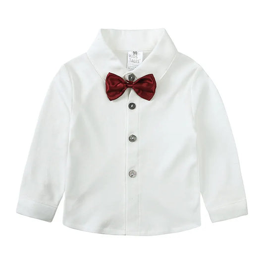 Gentleman Children's Clothing Long-sleeved Shirt Vest Trousers Three-piece Set - Enfance-Heureuse