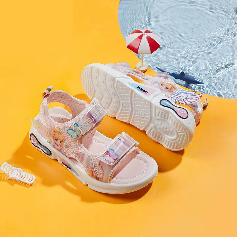 Harpy Bear Zapatos para el sol para niños, zapatos de princesa, sandalias para niñas, zapatillas transpirables de dibujos animados lindos