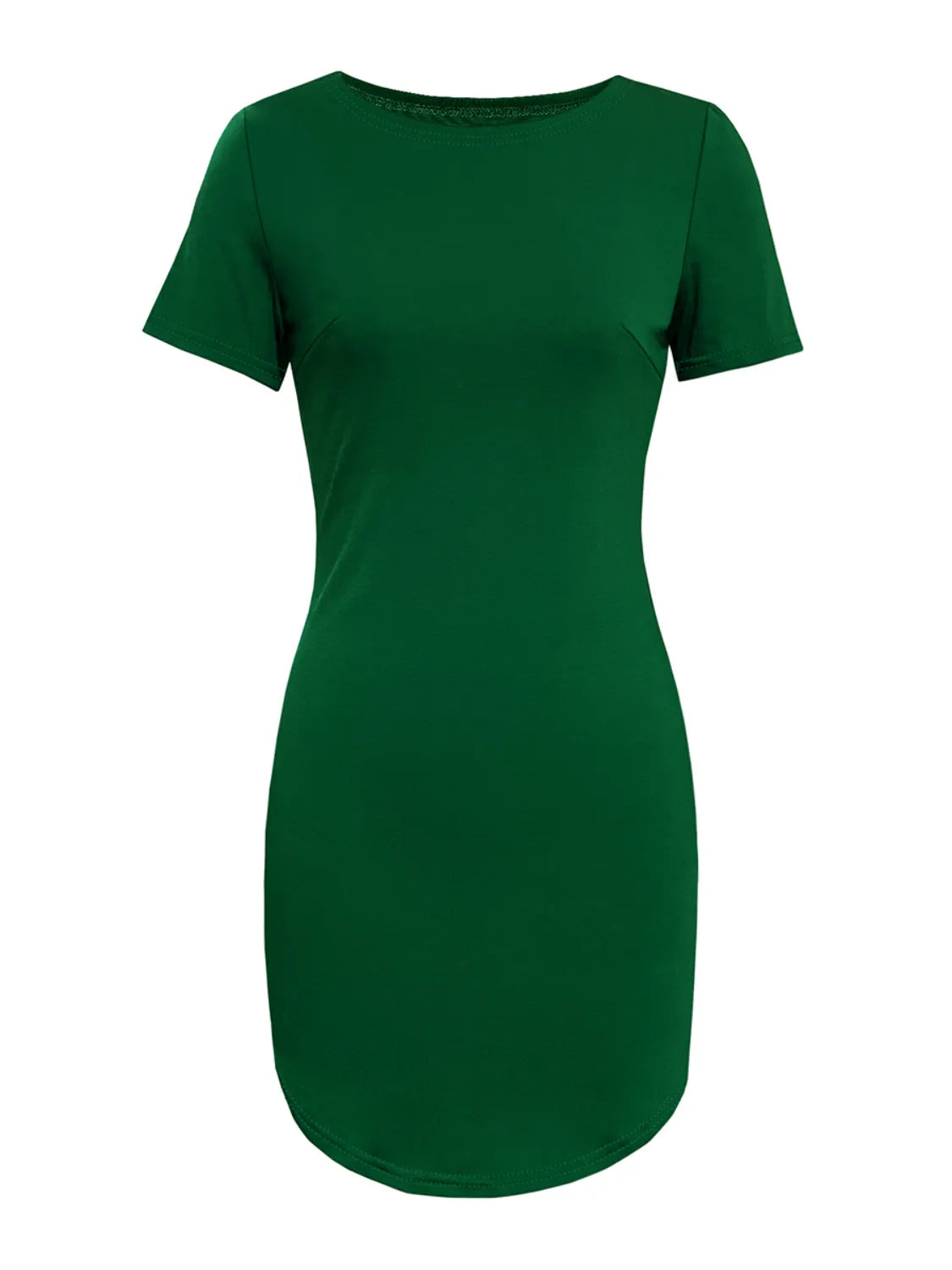 Round Neck Short Sleeve Mini Tee Dress - Enfance-Heureuse