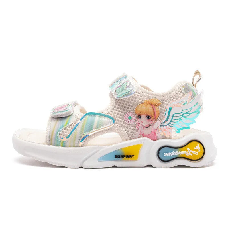 Harpy Bear Zapatos para el sol para niños, zapatos de princesa, sandalias para niñas, zapatillas transpirables de dibujos animados lindos