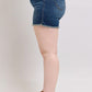 Judy Blue Tummy Control Fray Hem & Shield Back Pockets Denim Shorts - Enfance-Heureuse