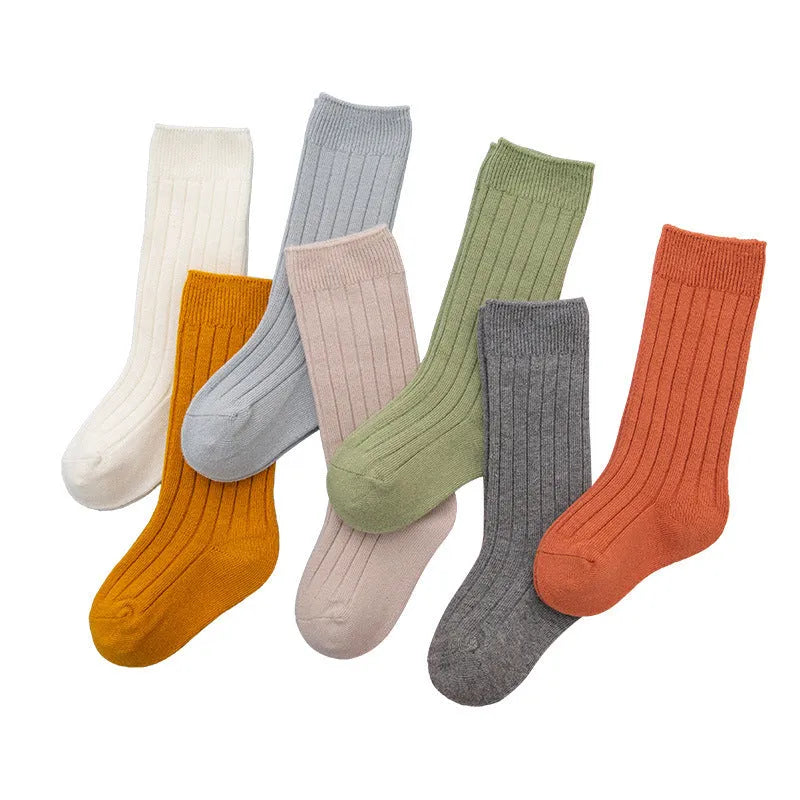Double Needle Baby Knee Length Socks - Enfance-Heureuse