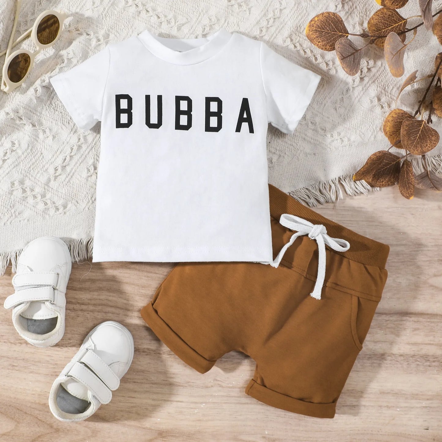 Boys Casual Letter T-shirt Set