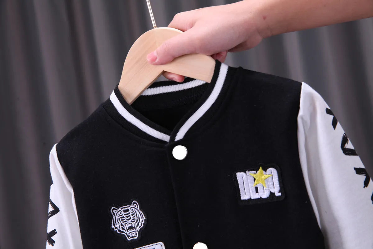 Boys Baseball Jacket Korean Two-piece Set