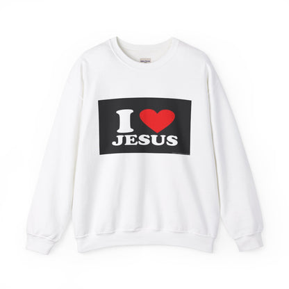 I Love Jesus Crewneck Sweatshirt - Unisex Heavy Blend - Enfance-Heureuse