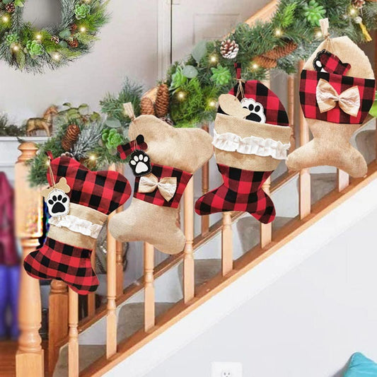 Christmas Ornament Christmas Socks Gift Bag - Enfance-Heureuse