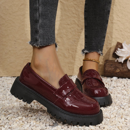 Plus Size Women's Shoes British Style Vintage Leather Shoes - Enfance-Heureuse