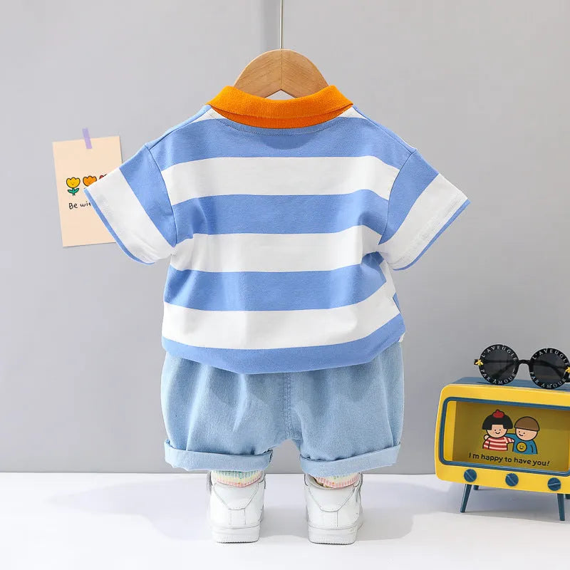 Boys' Summer Short Sleeve Korean Style Lapel Polo Shirt