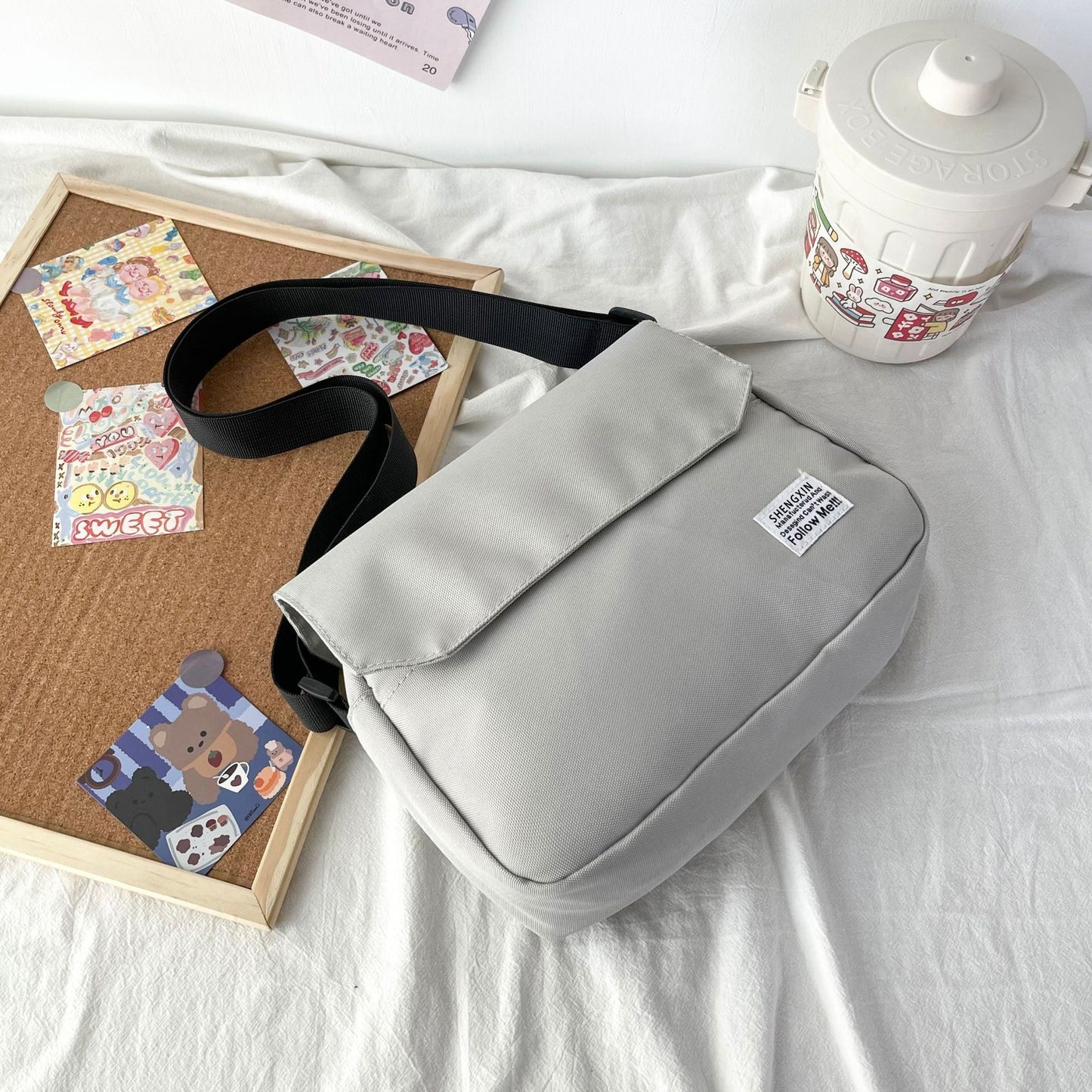 Ins Messenger Bags Women Men Crossbody Shoulder Bag Casual Couple Small Flap Bag - Enfance-Heureuse