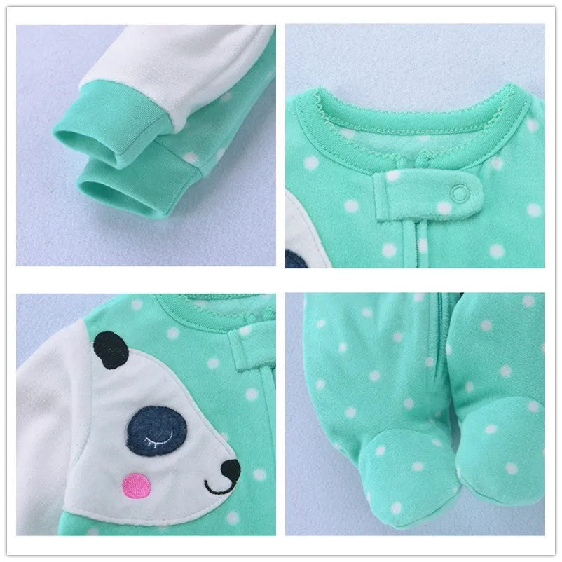 Spring baby girl clothes kids soft fleece rompers children