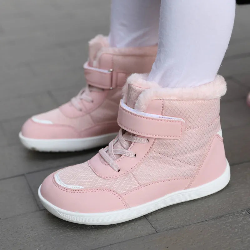 Children's High-top With Velvet Thick Wide-toe Cotton-padded Shoes Outdoor Keep Warm Snow Boots