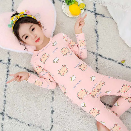 Fashion Children's Cartoon Print Thermal Underwear Set