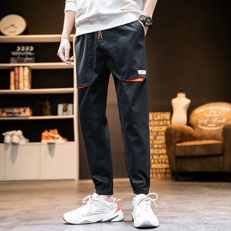 Overalls Mens Trendy Brand Harem Pants Sports Feet Nine-point Beam Feet Casual Pants - Enfance-Heureuse