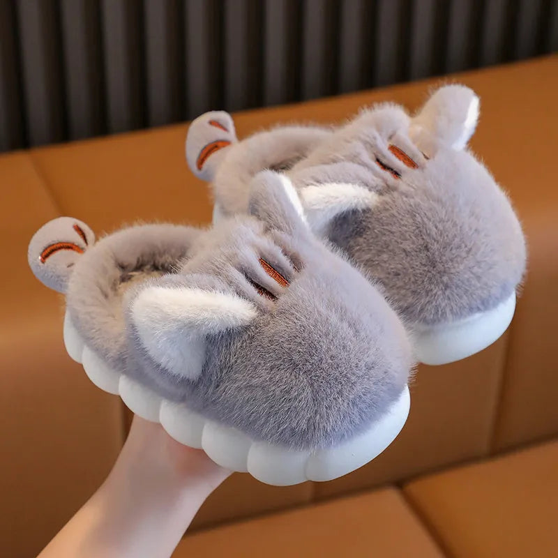 Children's Cotton Slippers, Cute Kitten, Warm And Cold Resistant, Thick Soft Sole