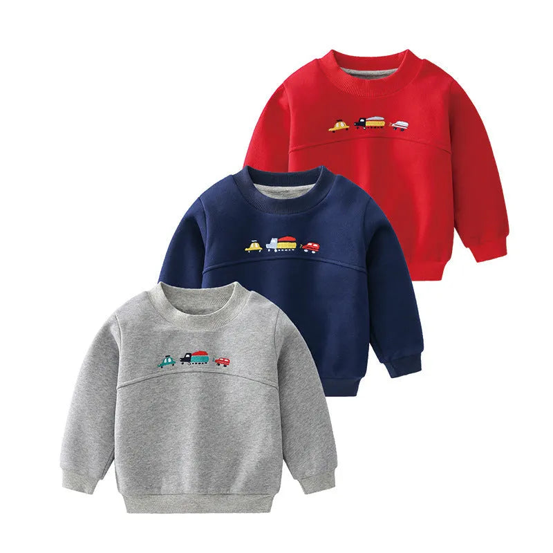 Nouveau pull de voiture de dessin animé de vêtements pour enfants