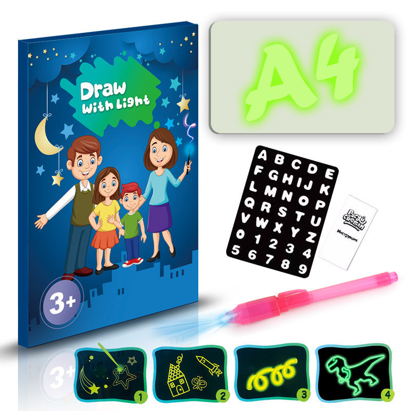 Educational Toy Drawing Pad 3D Magic 8 Light Effects Puzzle Board Sketchpad - Enfance-Heureuse
