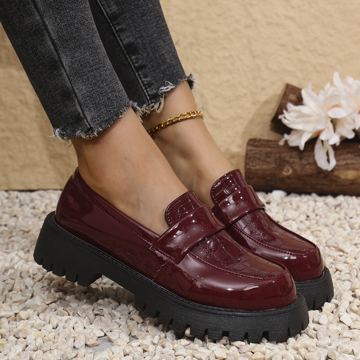 Plus Size Women's Shoes British Style Vintage Leather Shoes - Enfance-Heureuse