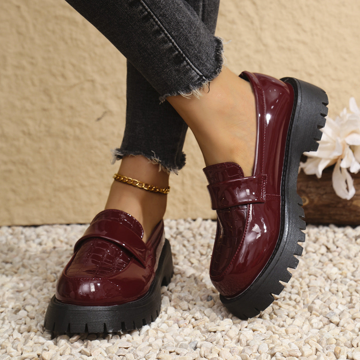 Plus Size Women's Shoes British Style Vintage Leather Shoes - Enfance-Heureuse