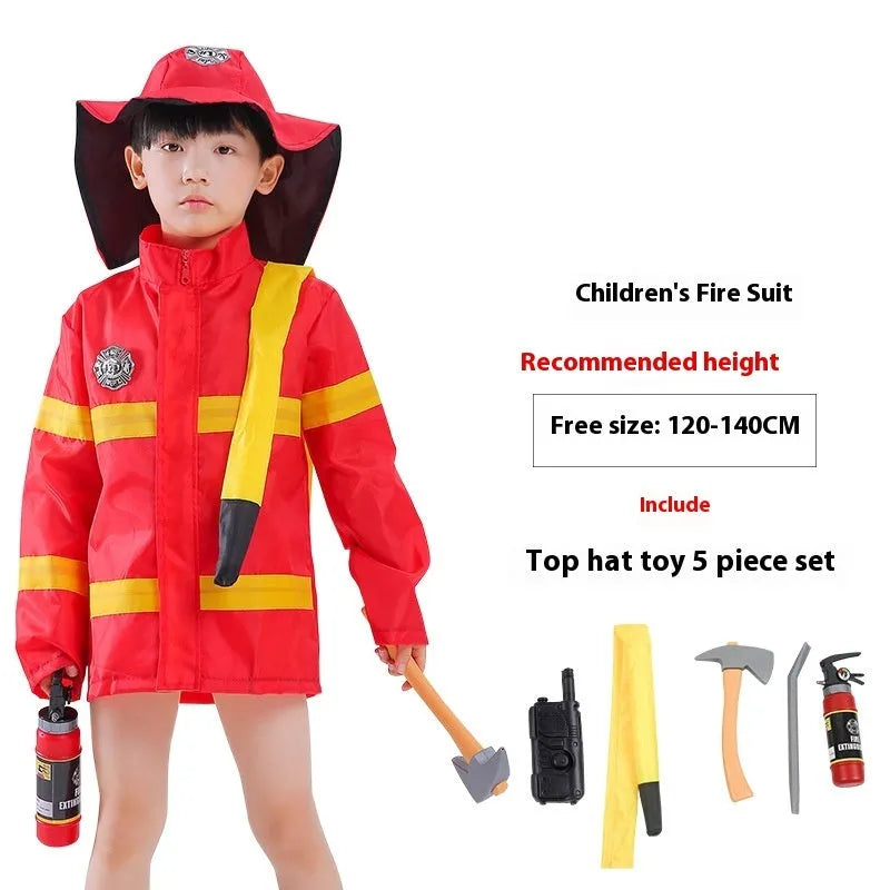 Children's Performance Wear Firefighter Worker Professional Role Play