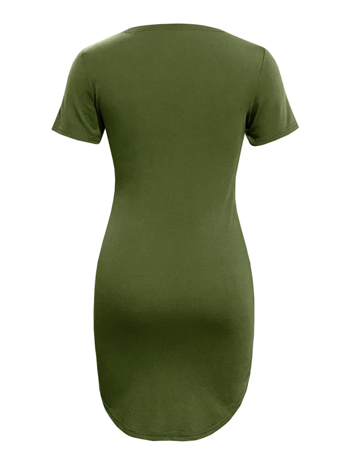 Round Neck Short Sleeve Mini Tee Dress - Enfance-Heureuse