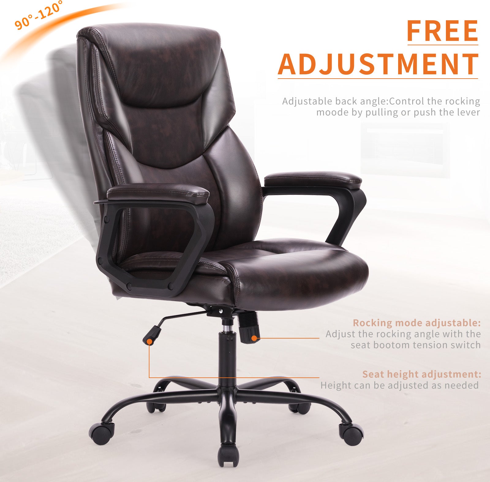 PU Leather Office Chair - Enfance-Heureuse