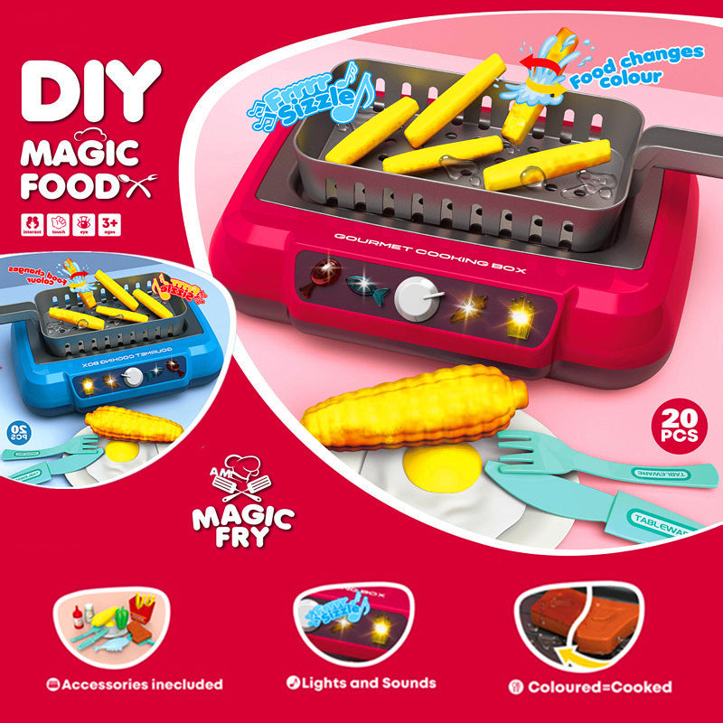 Induction Kitchen Cooking Toys Diy Children's Play House Toy Food Recognize Change Color Toys Kids Gifts - Enfance-Heureuse