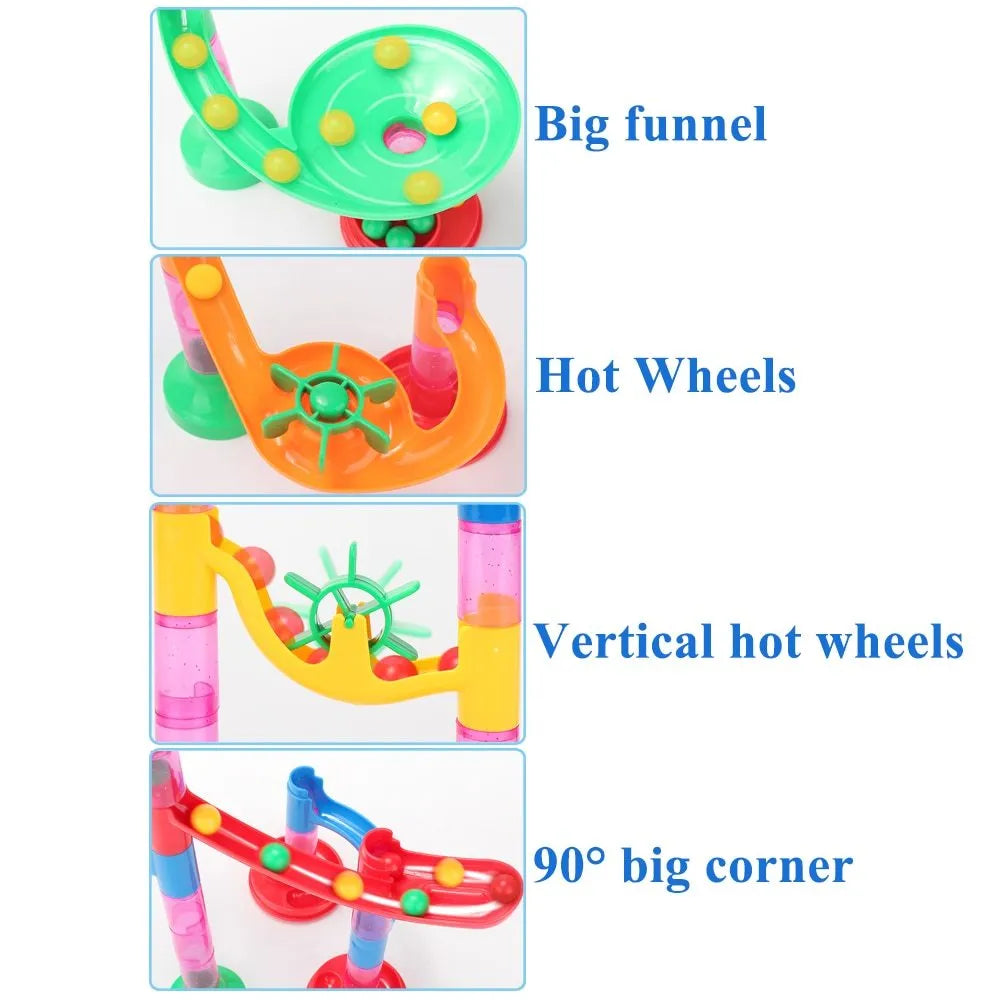 Juguete de mármol con tobogán y pista de bolas 