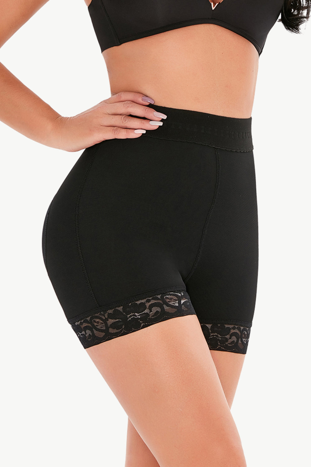 Full Size Pull-On Lace Trim Shaping Shorts - Enfance-Heureuse