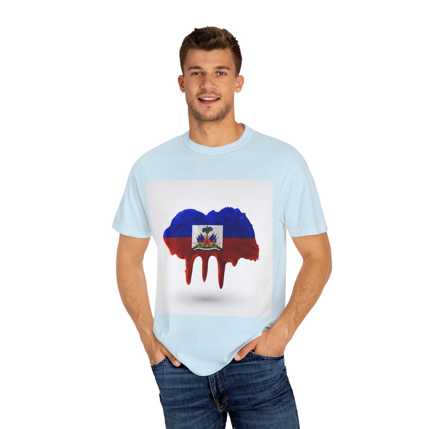 Haiti Flag Drip T-Shirt — Haitian Pride Graphic Tee