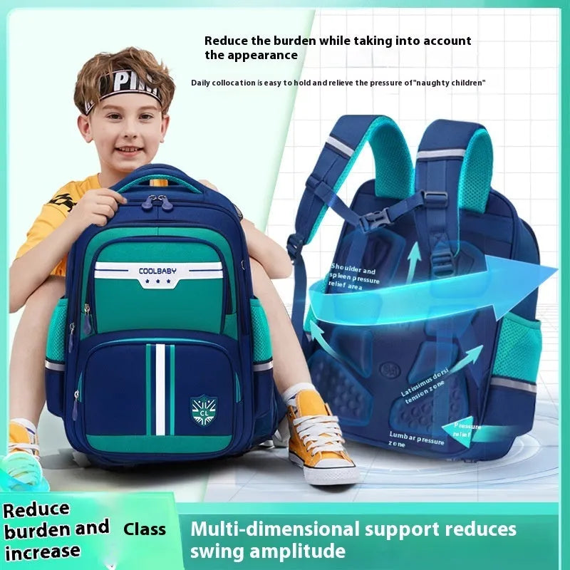 New Primary School Student Schoolbag 1-3-6 Grade Backpack Interlayer Waterproof Large Capacity Boys And Girls