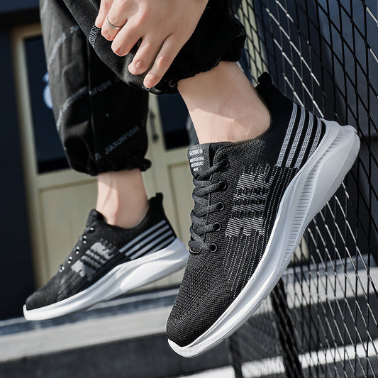 Men's Fashionable All-match Mesh Flying Woven Breathable Casual Shoes