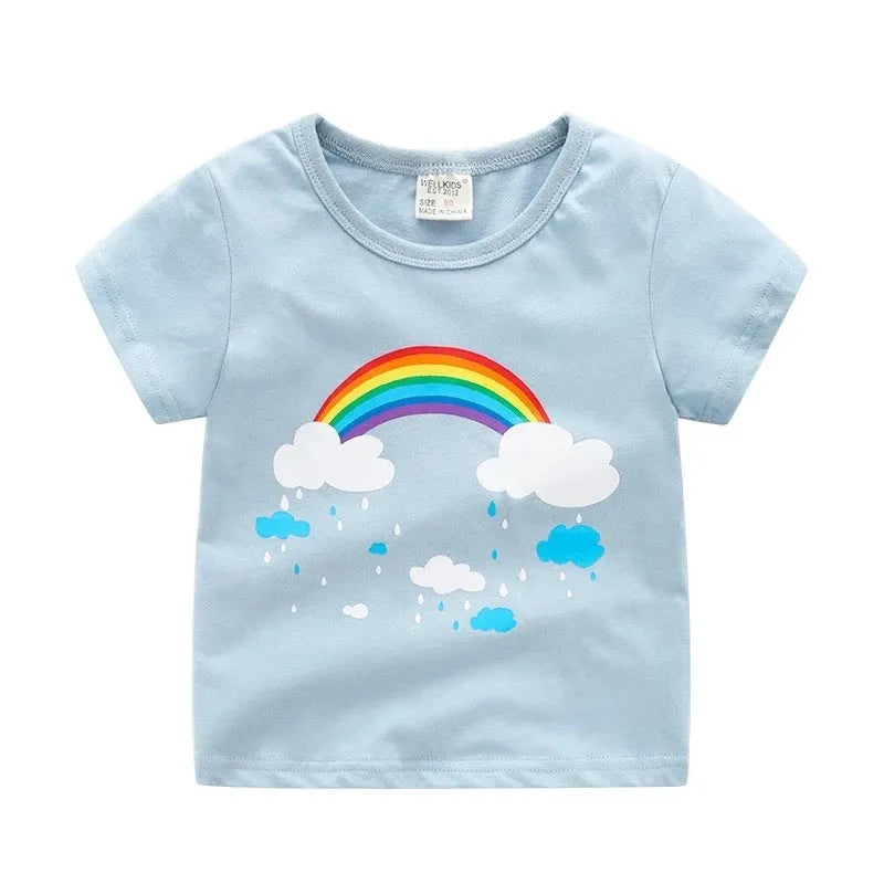 Children's summer cartoon print T-shirt