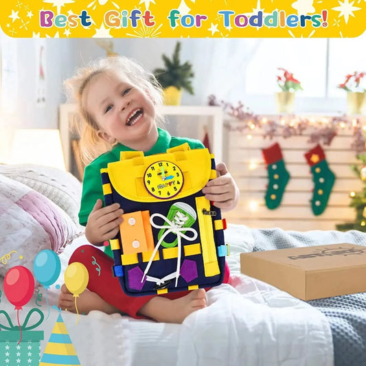 Toddler Backpack with Buckles and Learning Activity Toys Develop Basic Skills