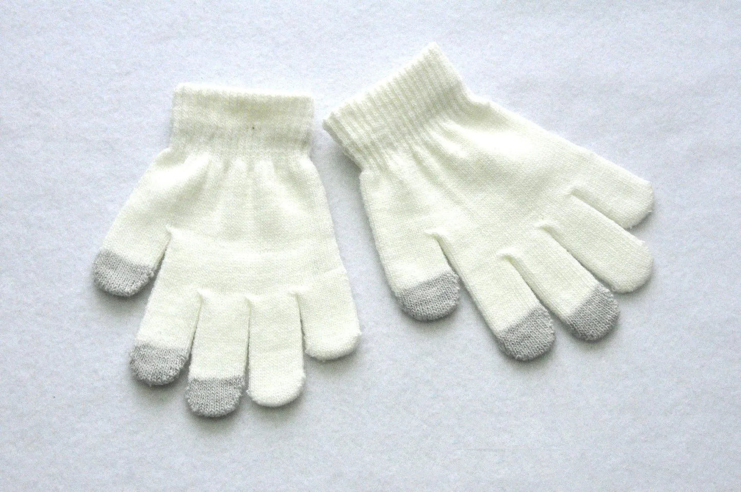 Gants tricotés pour écran tactile pour enfants, chauds et froids