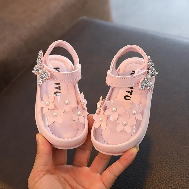 Zapatos de princesa para niños pequeños Zapatos de bebé antideslizantes de suela blanda