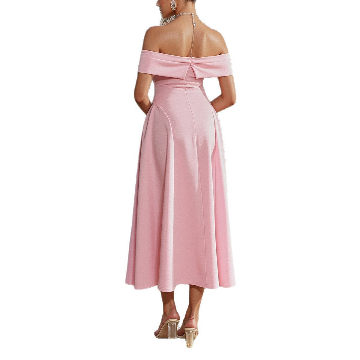 Elegant Tube Top Off-shoulder Dress Dress - Enfance-Heureuse