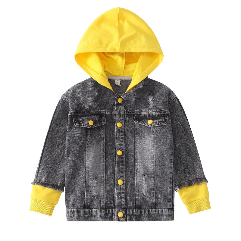 Chaqueta vaquera para niño Sudadera con capucha primavera otoño