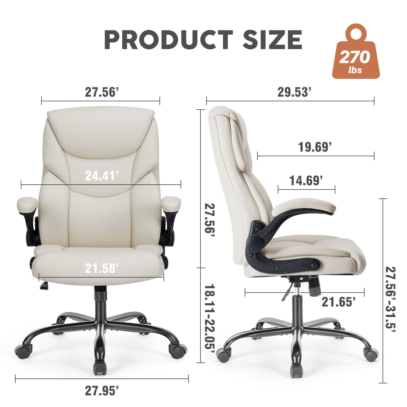 PU Leather Office Chair - Enfance-Heureuse
