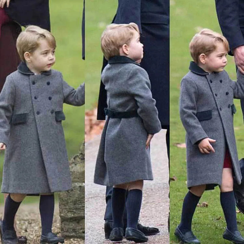 Boys' double-breasted wool down jacket