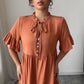 High-grade Simple Style Lace-up Solid Color Dress Women - Enfance-Heureuse