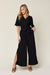 Double Take Full Size V-Neck Tied Side Slit Jumpsuit - Enfance-Heureuse