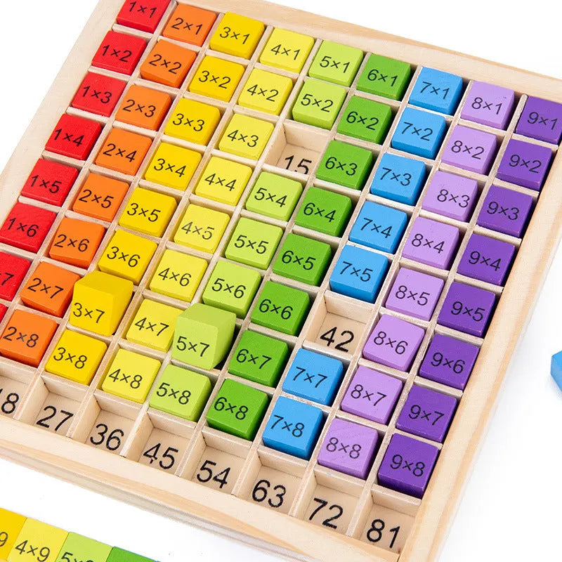 Wooden Ninety-nine Multiplication Table Building Blocks Educational Toys